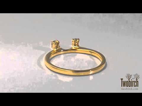 0.25ct. Two Stone Round Ring Wrap Enhancer in Yellow Gold - TwoBirch TB-WRAP-0016-YG-E