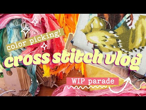 mini WIP parade, 2026 plans, & some color picking ✿ stitching vlog