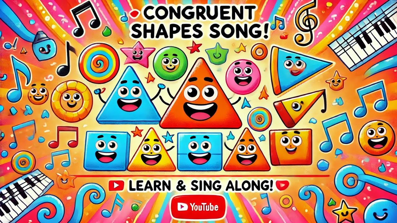 📌 Congruent Shapes Song | Fun Math Song for Kids! | Read It Yourself Math Songs!🎵✨