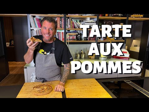 Express apple tart with shortcrust pastry flavored with tonka bean