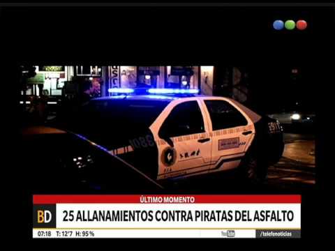 Allanamientos contra piratas del asfalto - Telefe Noticias