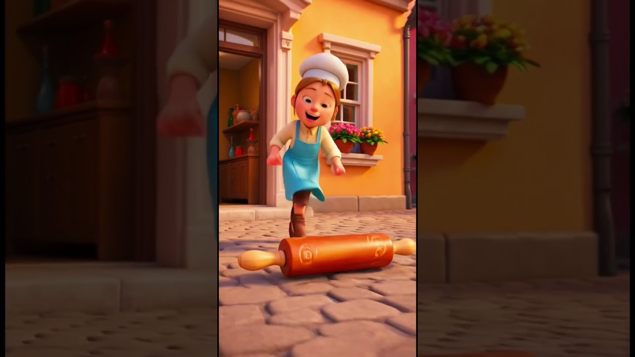 The runaway rolling pin that baked the town#youtubeshorts #shorts #ai #animation