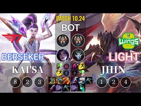 T1 Berseker Kai'Sa vs JAG Light Jhin Bot - KR Patch 10.24