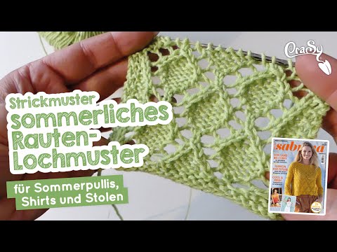 Summery diamond lace pattern - knitting pattern from Sabrina #knittingpattern #lace #openworkpattern