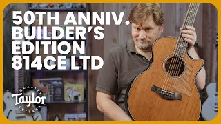 Video thumbnail for 50th Anniversary Taylor Builder’s Edition 814ce Limited Acoustic-Electric Guitar by Tarpley Music