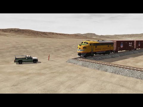 Trains vs 90 Degree Turn vs Unfinished Railway vs Numerous Guardrails – BeamNG.Drive