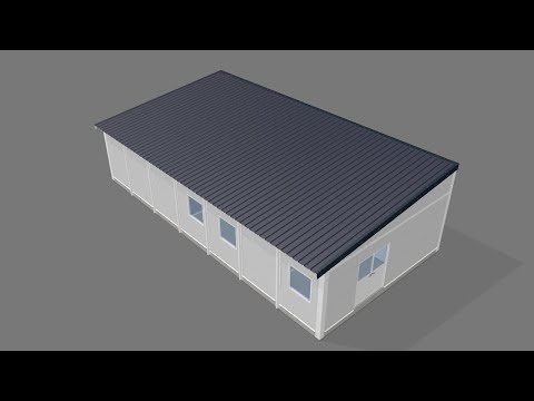 Module extérieur en kit - bâtiments modulaires avec panneaux pré-découpés, portes, fenêtres et toiture en tôle nervurée_3