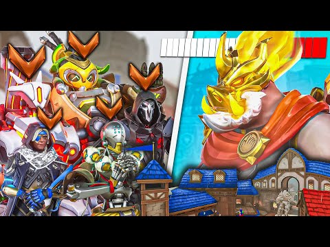 1 BUFFED Top 500 ROADHOG vs 5 BRONZE PLAYERS - Who wins?! (ft. Cyx)