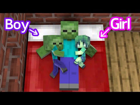 Baby Zombie Girl and Baby Zombie Boy Sad Story - Minecraft Animation