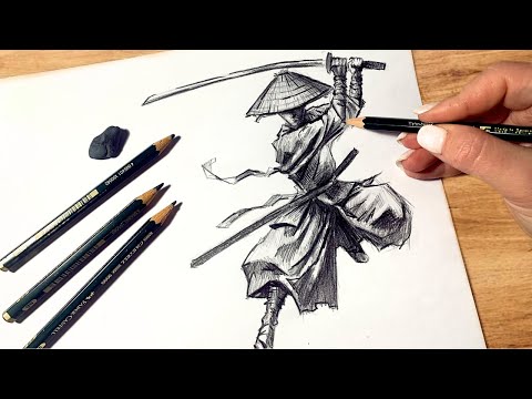 Drawing a Samurai Body with Pencil | Step-by-Step Tutorial
