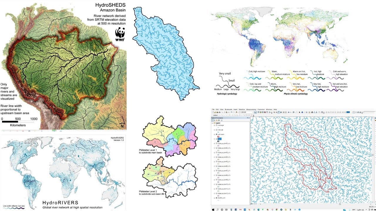 River, Basin, sub basin shapefiles for any area of the world