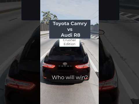 Toyota Camry vs Audi R8 against Crusher #fyp #foryou #explore #explor #shorts #cars #crash