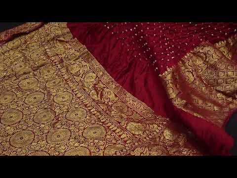 pure silk kanjivaram with bandhani saree..rai bandhej #bandhejsaree #bandhani #clothing