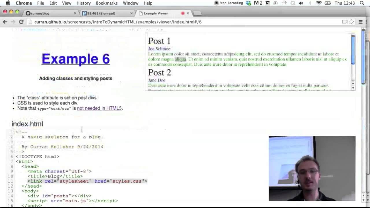 Introduction to Dynamic HTML with JavaScript, CSS and AJAX - Building a Blog