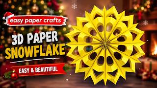 How to Make a Stunning 3D Paper Snowflake ❄️ Easy Paper Cutting Tutorial | DIY Christmas Paper Craft