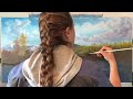 Studio Timelapse Oil Painting Panorama Angler By Kaylee Rakowski Commission Piece