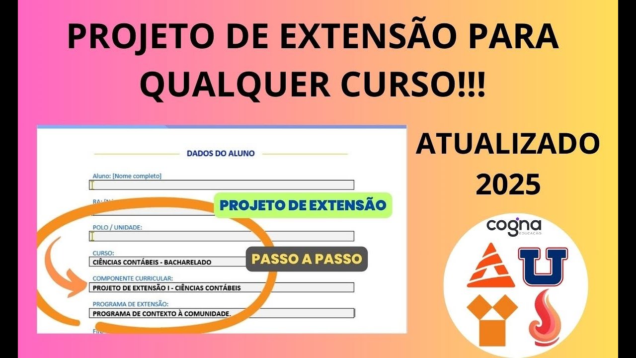 ATUALIZADO 2025: PROJETO DE EXTENSÃO PARA QUALQUER CURSO | UNOPAR/ANHANGUERA/COGNA