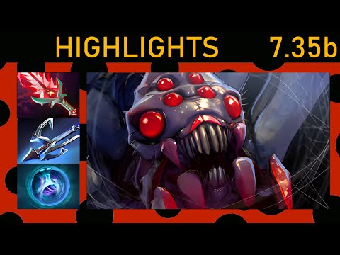 ⭐Davai Lama Broodmother 20+ Kills! Offlane Highlights 7.35b - Dota 2 Top MMR