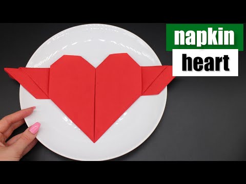 Servietten falten Herz DIY Deko für Muttertag, Geburtstag & Hochzeit
