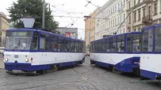 Trams in Riga, Latvia in HD 1080p