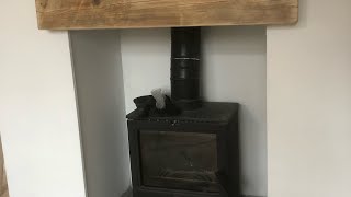 Installing a wooden mantel above a wood burner for free