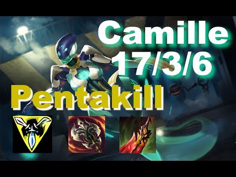 Camille vs Jax (TOP) | PENTAKILL, KDA 17/3/6 GrandMaster, Patch 10.12