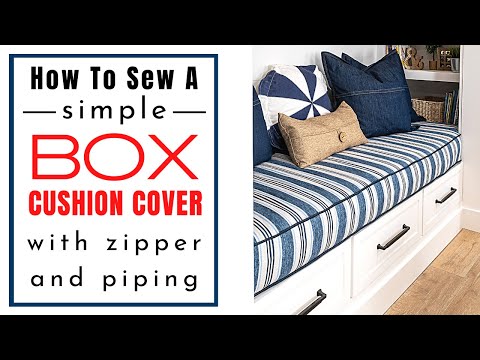 STEP BY STEP HOW TO SEW A BOX CUSHION COVER with zipper & piping | NO fancy machine required!