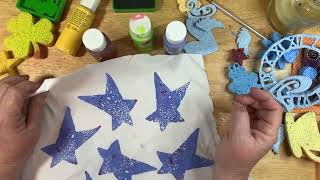 DIY Sponge Stamps - Pressed Foam - Acrylic Paints - Dollar Tree Paints - How Do They Hold Up