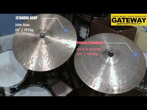 【GATEWAY特選シンバル比較】ISTANBUL AGOP / 30th RIDE 20"  & Funch Cymbals(ファンチ シンバル) / OLD K CLONE 20"