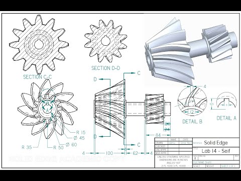 Learning Solid Edge - Lab 14 Helical and Spiral Bevel Gears