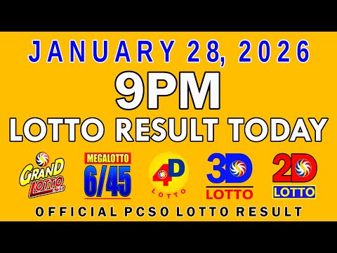 9pm Lotto Result Today PCSO January 28 2026
