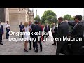 Ongemakkelijke begroeting Donald Trump en Brigitte Macron