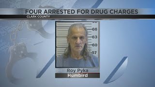 Clark County drug bust: Four arrested, meth and stolen car seized