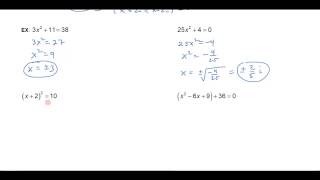 Solving Quadratic Equations By Extracting Square Roots