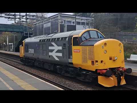 Various Freight Through Cheshire plus 37508 route learning