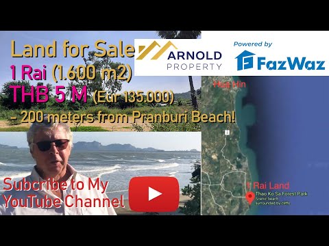 1 Rai Land for Sale with Sea view in Pranburi - THB 5 M (Euro 135.000)