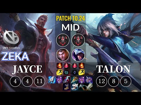 VG Zeka Jayce vs Talon Mid - KR Patch 10.24