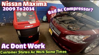 2012 Nissan Maxima AC don't work no refrigeration pressure and Bad ac compresses diagnostic