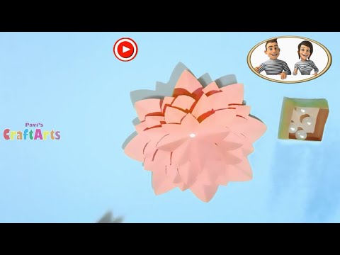 DIY Paper Flower Craft: Step-by-Step Tutorial || Pavi's CraftArts ||  @paviscraftarts