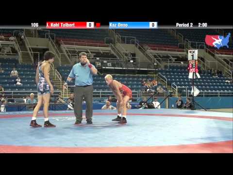 Fargo 2012 106 RR1: J. Kohl Tolbert (Utah) vs. Kaz Onoo (Iowa)