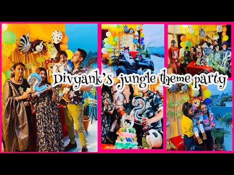 Divyank Birthday celebration 🍾 | Jungle theme Birthday celebration With  baccha party🐶🐯🦁🐻🐱🦊🐸