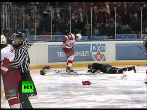 Mass Brawl on Ice  KHL teams fight 6 seconds into game