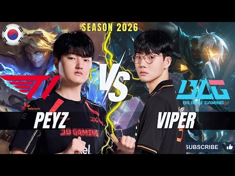T1 Peyz vs BLG Viper - Peyz EZREAL vs Viper VARUS ADC - Patch 26.2 KR Ranked | lolrec