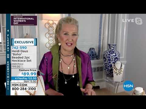 Heidi Daus "Boho" Beaded 2piece Toggle and Lariat Neckla...