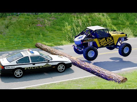 Mobil vs Fallen Tree #9 - BeamNG Drive