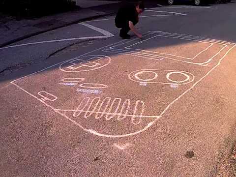 GameBoy Chalk Steetart - Time Lapse Video Clip [Tronimal - My Robots]