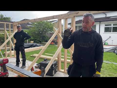 How to build a huge garden room roof with a canopy