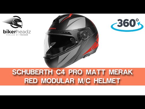Schuberth C4 Pro Merak Red Modular Helmet 360° 4K Video | Bikerheadz.co.uk
