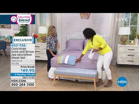 Concierge Collection Solid and Stripe 2pack Microfiber S...