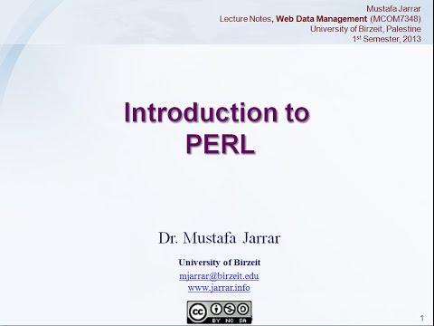 Introduction to PERL (Part 1/7)
